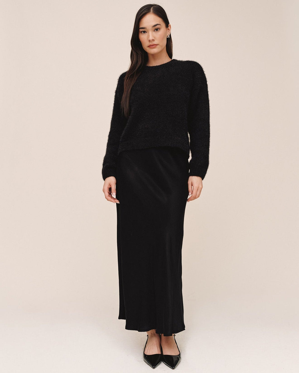 Bias Maxi Skirt - Black
