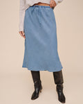 Bias Skirt With Tie - Indigo Harbor Wash