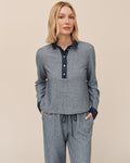 Contrast Polo Shirt - Heathered Indigo