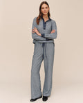 Contrast Wide Leg Pant - Heathered Indigo