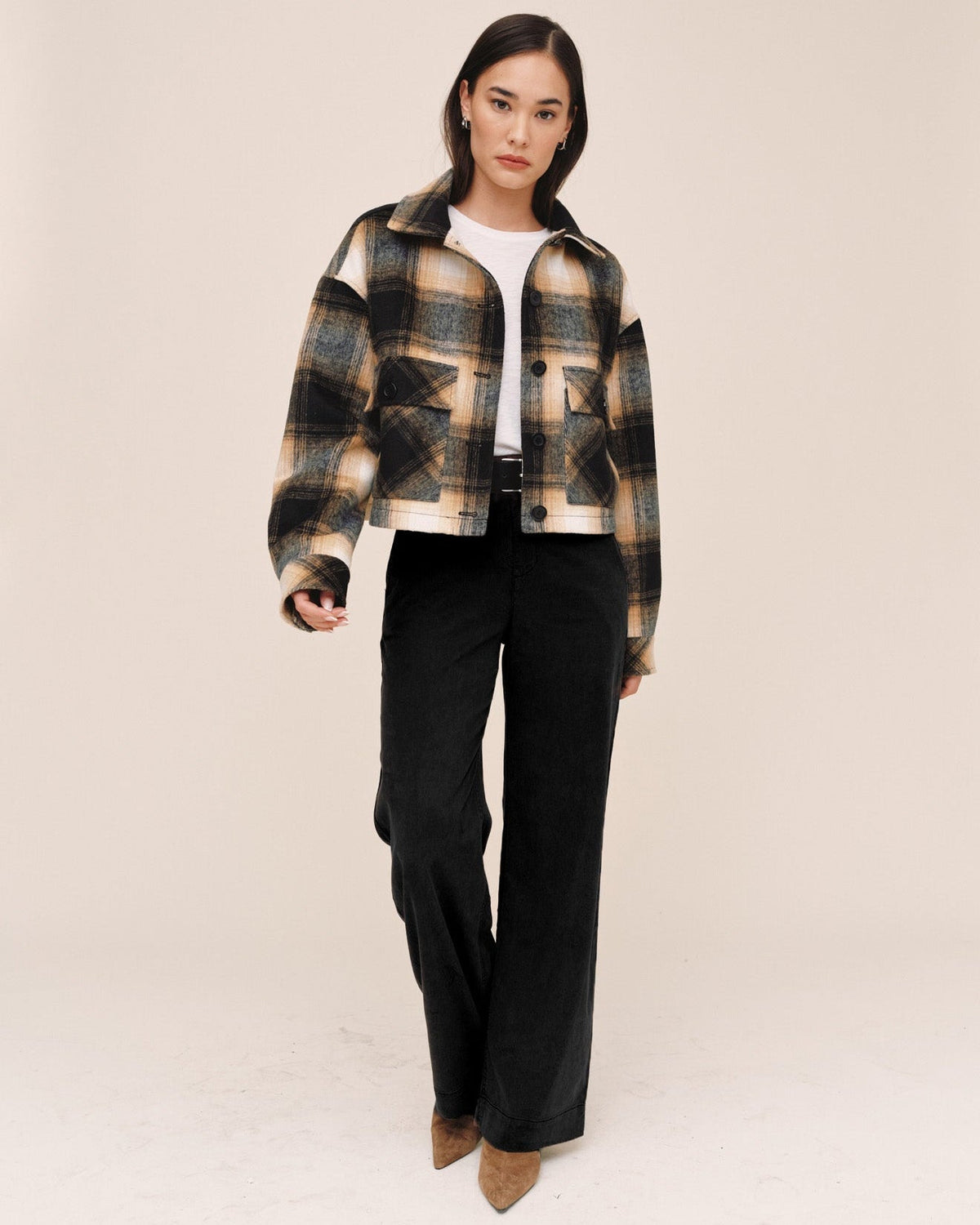 Flap Pocket Jacket - Amber Plaid