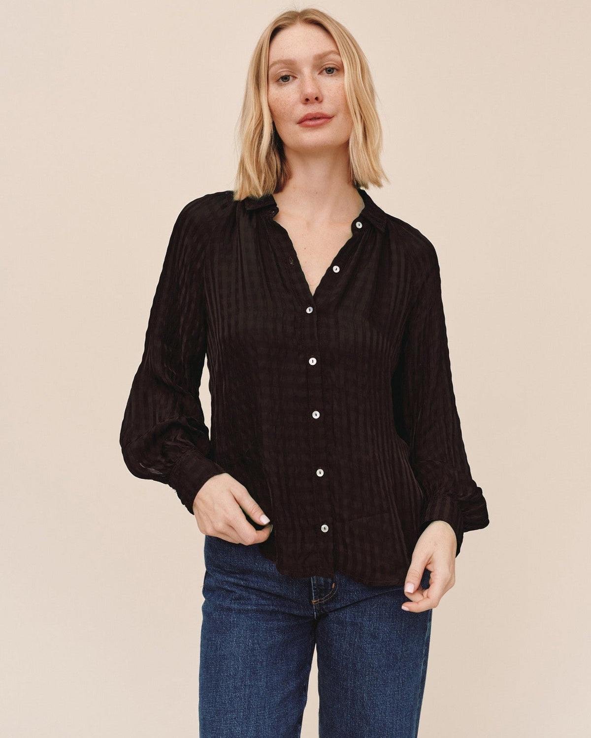 Flowy Raglan Sleeve Shirt - Mocha