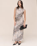 Long Maxi Bias Skirt - Painted Spots Print