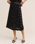 Side Button Skirt - Cabana Dot